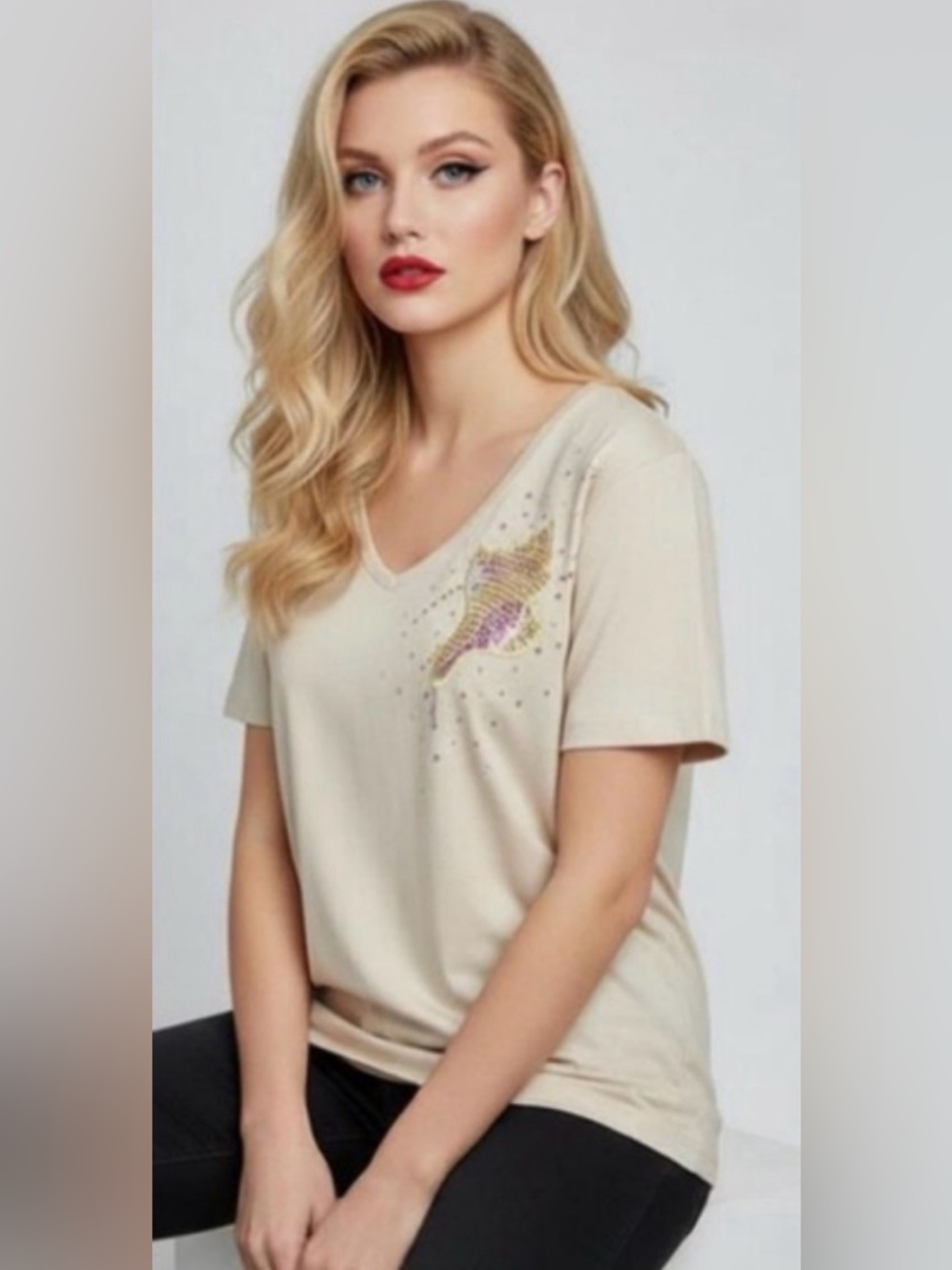 🌟🐚Quacker Factory Sparkle Shell Tee🌟🐚